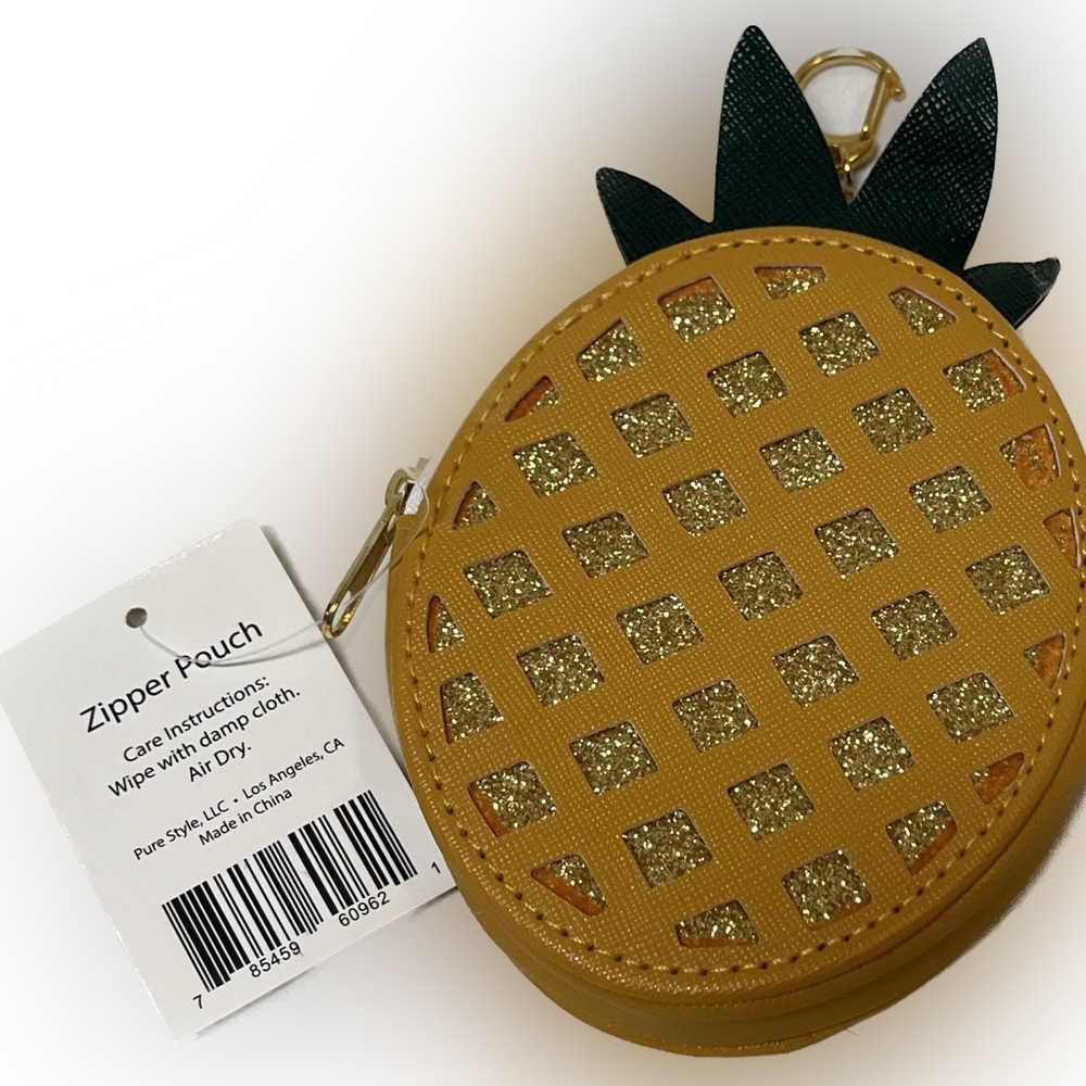 Pineapple Zipper Pouch Bag Charm Key Chain